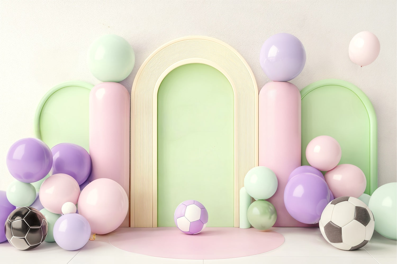 Sports Photo Backdrop Balloon Football Bash Backdrop UK BRP57-304