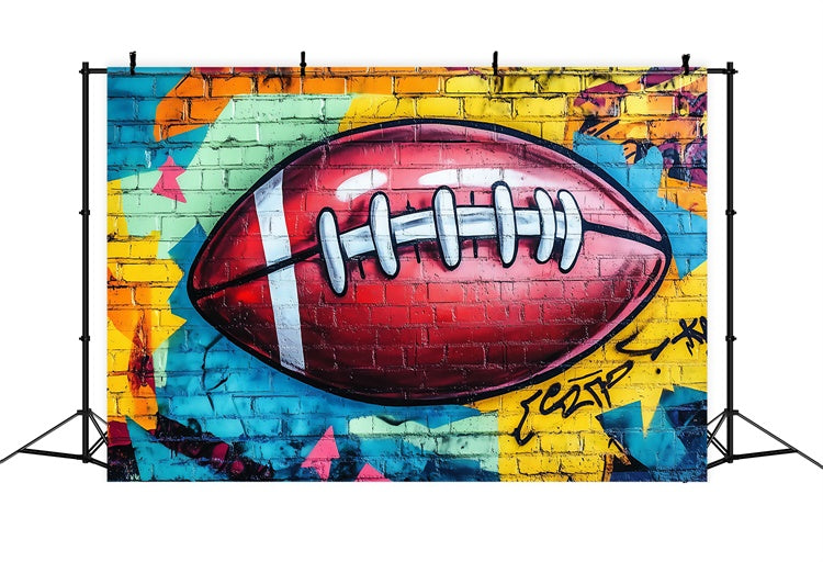 Sports Backdrops Graffiti Football Brick Backdrop UK BRP57-311