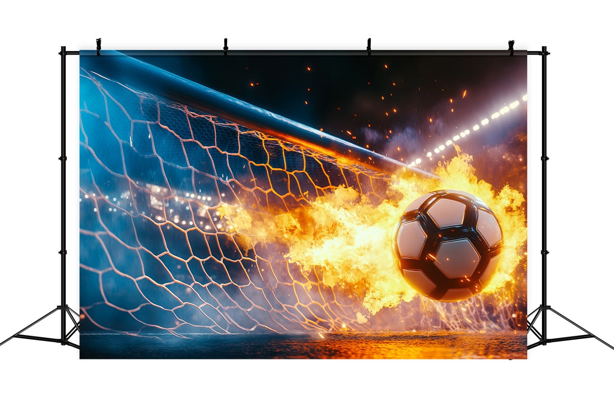 Soccer Photo Backdrop Blazing Goal Impact Backdrop UK BRP57-316