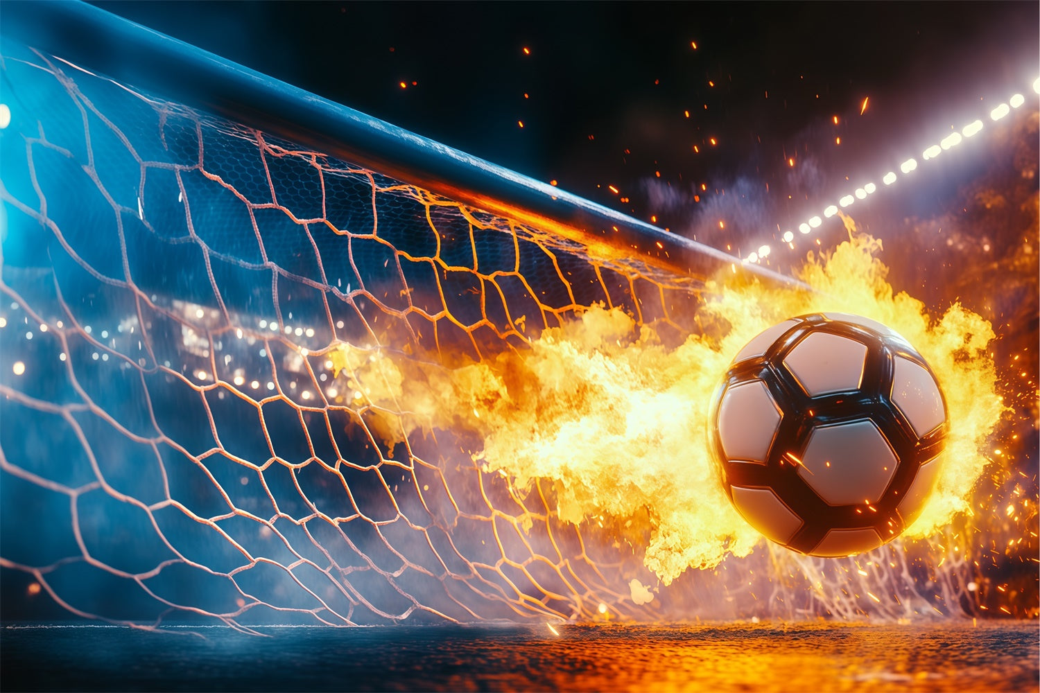 Soccer Photo Backdrop Blazing Goal Impact Backdrop UK BRP57-316