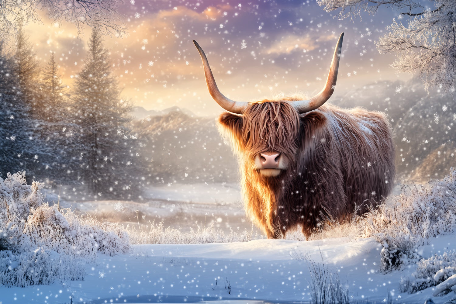 Snowy Backdrop Highland Guardian Snowfield Backdrop UK BRP57-351