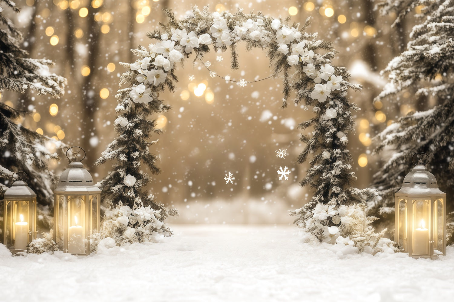 Winter Backdrop Photography Rustic Romance Snow Backdrop UK BRP57-354