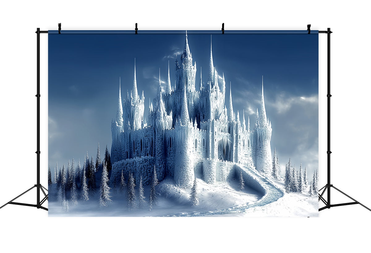 Winter Castle Backdrop Frozen Majesty Castle Backdrop UK BRP57-355