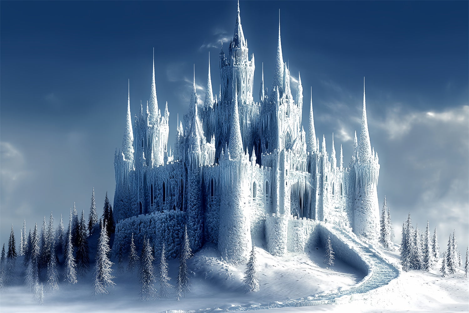 Winter Castle Backdrop Frozen Majesty Castle Backdrop UK BRP57-355
