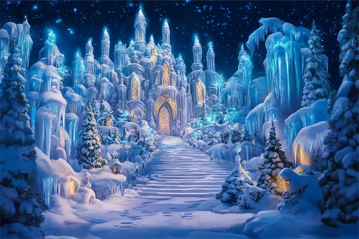 Castle Backdrops Crystal Castle Path Winter Backdrop UK BRP57-356