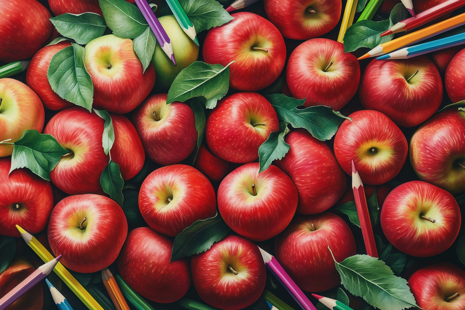 Back To School Backdrop Apple Pencils Delight Backdrop UK BRP57-36