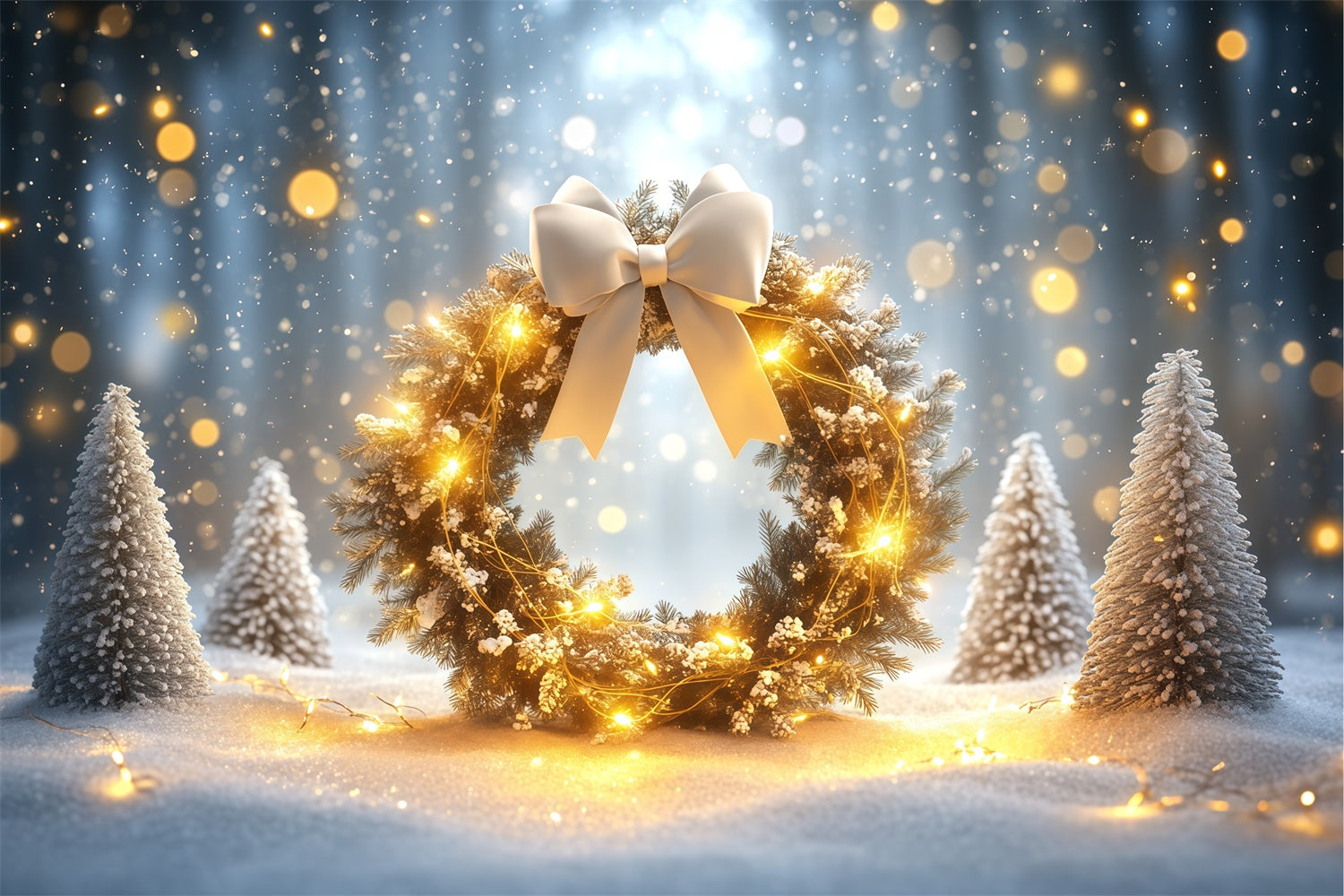 Winter Wonderland Photo Backdrop Snow Garland Backdrop UK BRP57-361