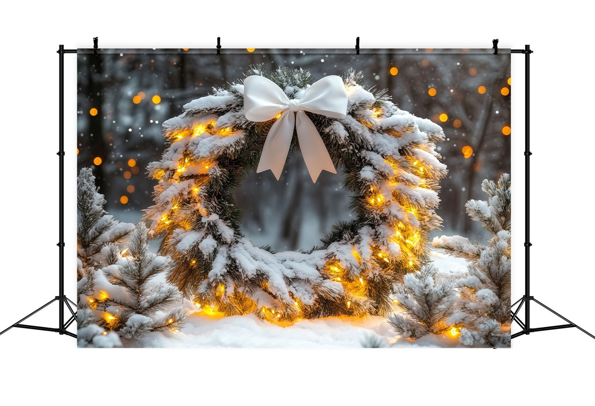 Winter Backdrops Snowy Pines Garland Night Backdrop UK BRP57-362