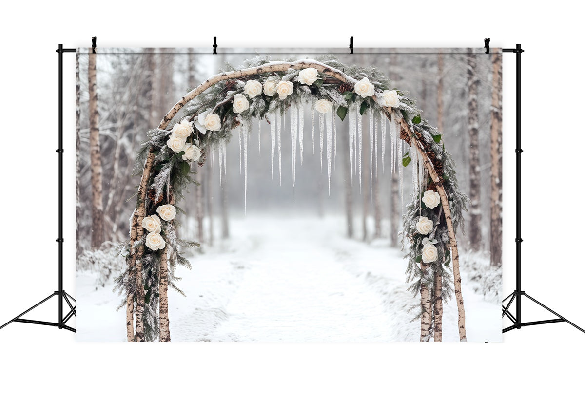 Winter Scene Backdrop Frozen Romance Archway Backdrop UK BRP57-363