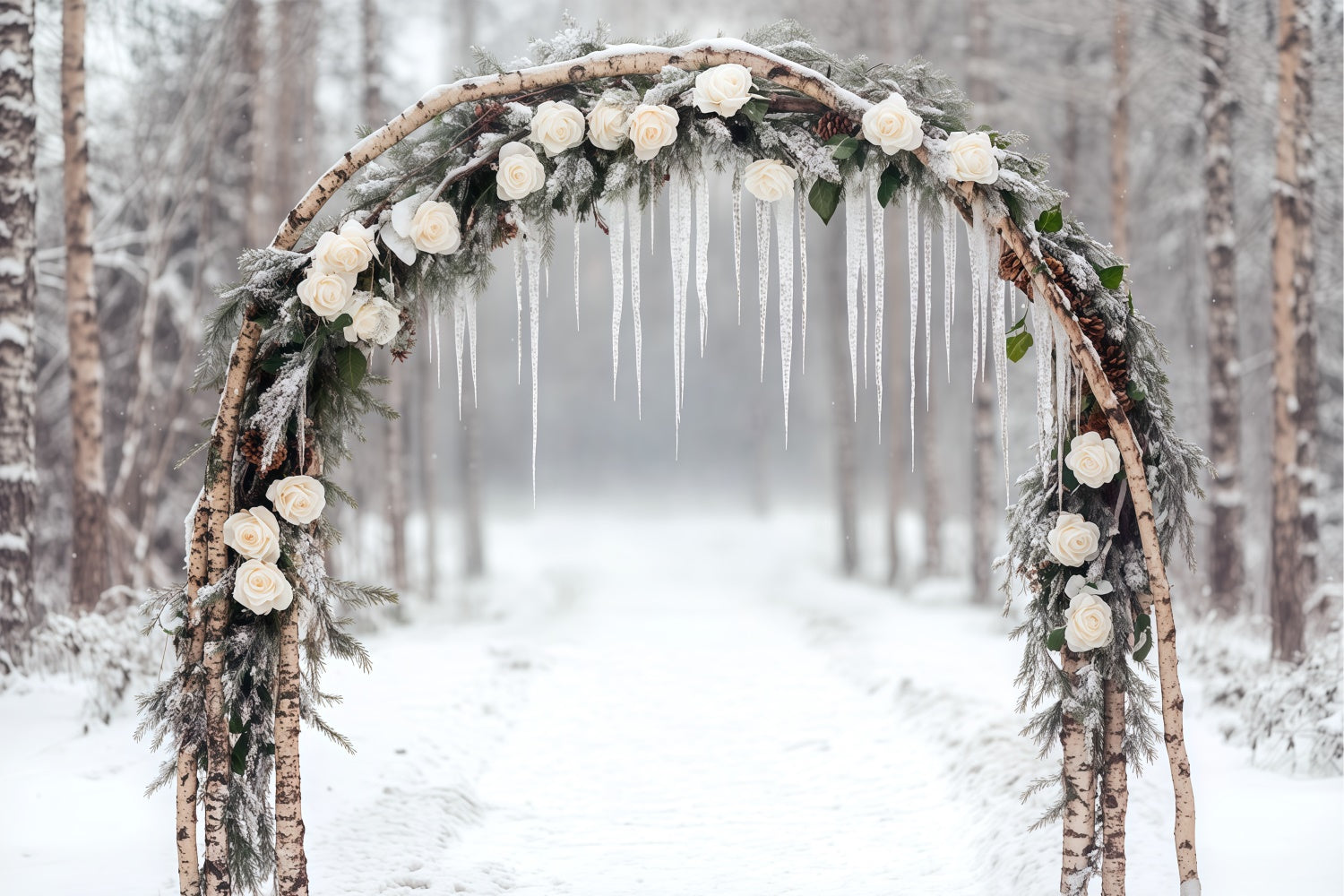 Winter Scene Backdrop Frozen Romance Archway Backdrop UK BRP57-363