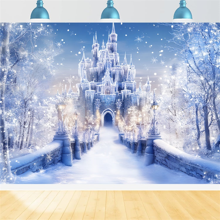 Winter Castle Backdrop Frost Castle Entrance Backdrop UK BRP57-366