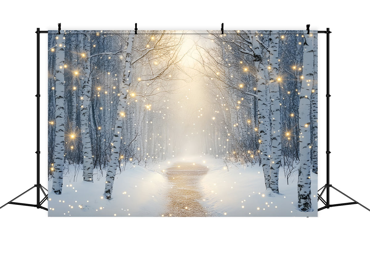 Winter Forest Backdrop Sparkling Forest Trail Backdrop UK BRP57-369