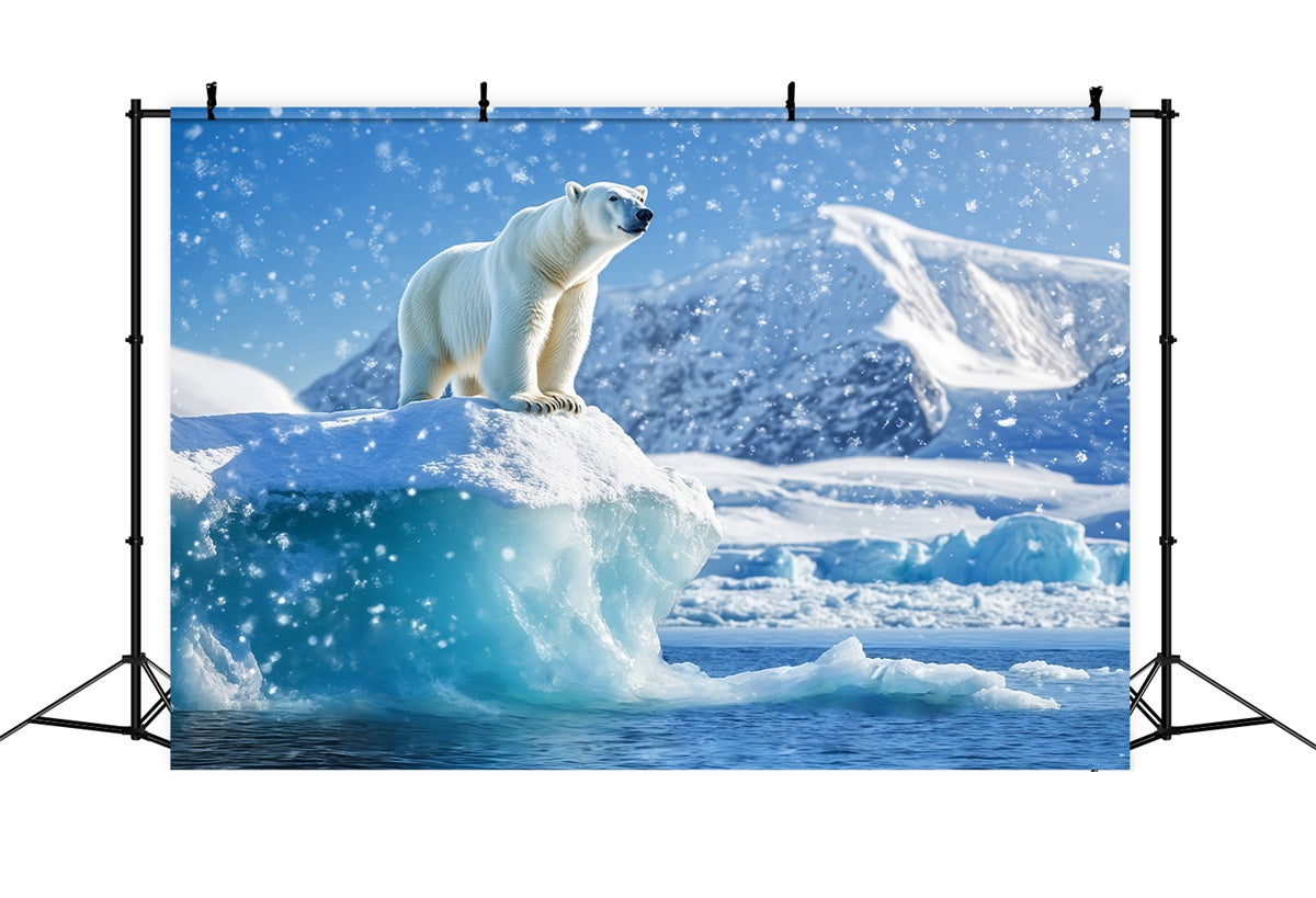 Snow Backdrop Polar Bear Majesty Iceberg Backdrop UK BRP57-384