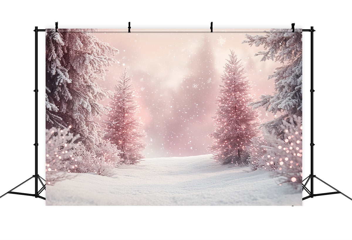 Winter Photography Backdrops Enchanted Blush Pine Backdrop UK BRP57-386