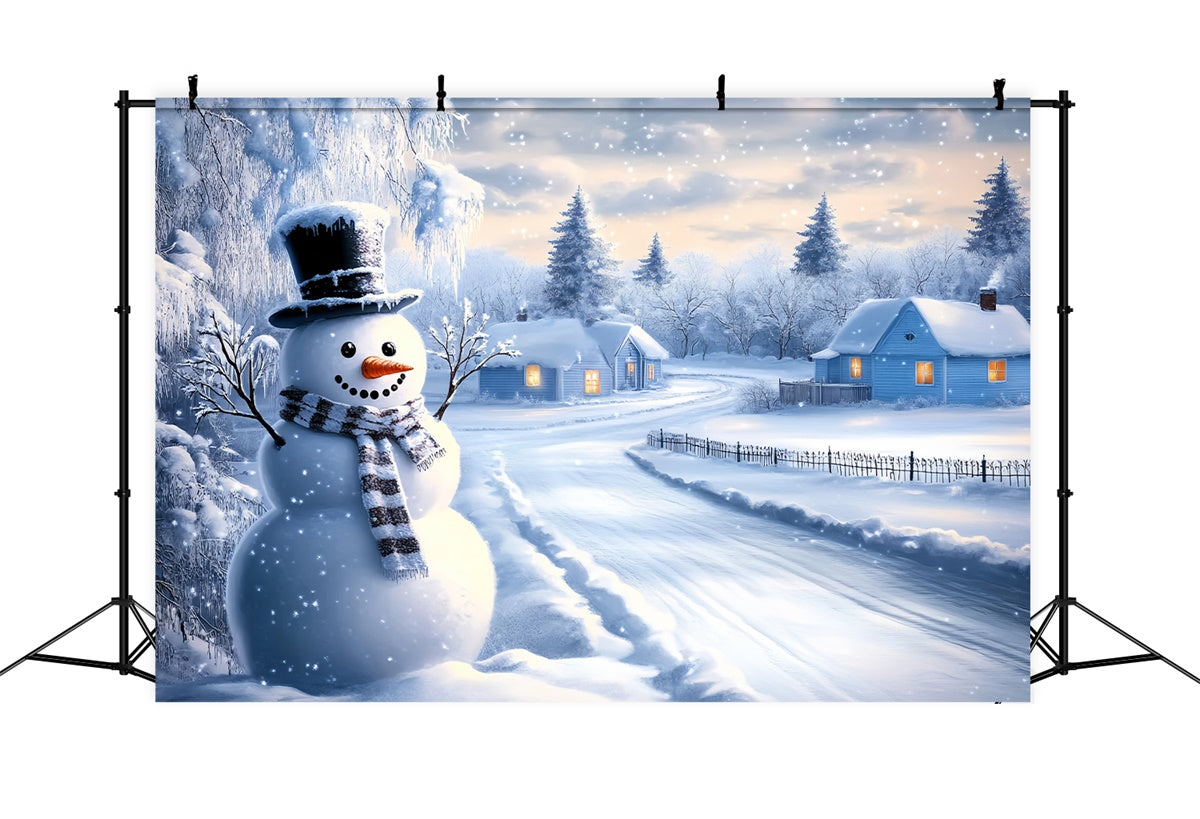 Snowy Backdrop Frosty Path Winter Cottage Backdrop UK BRP57-388