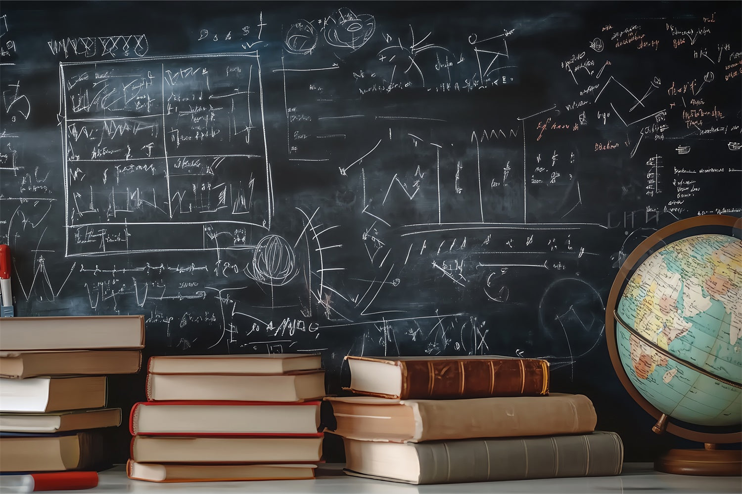 Chalkboard Photo Backdrop Math Scholarly Formulas Backdrop UK BRP57-40