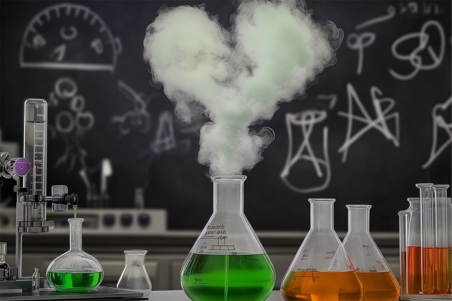 Chemistry Backdrop Smoky Experiment Fun Backdrop UK BRP57-46