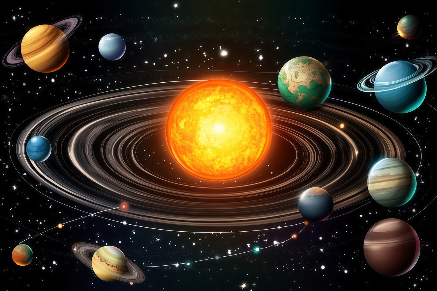 Back To School Backdrops Sun Planets Discovery Backdrop UK BRP57-49