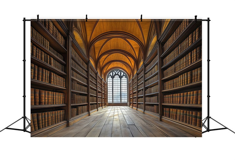 Back To School Photo Backdrop Gothic Library Hall Backdrop UK BRP57-53