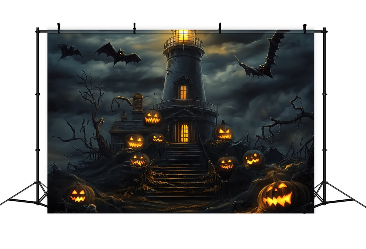 Halloween Photo Booth Backdrop Spooky Lantern Steps Backdrop UK BRP57-64