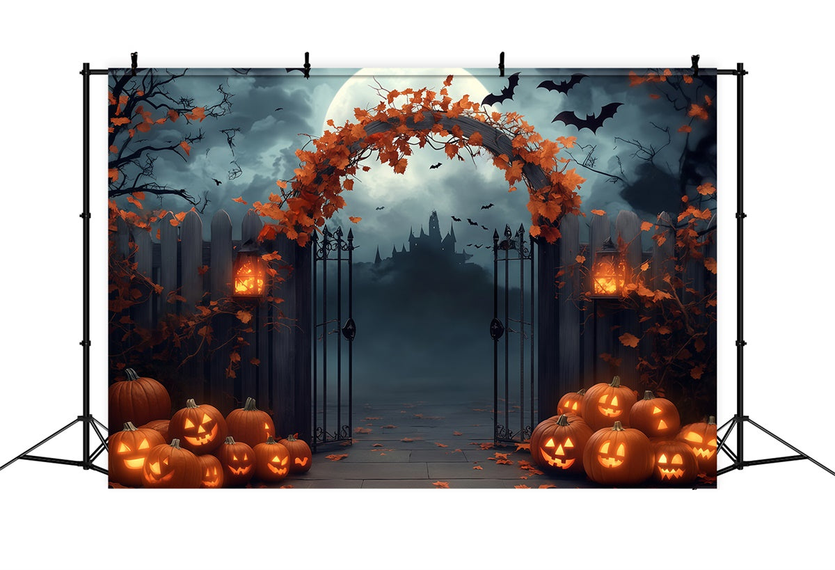 Halloween Backdrops For Photos Gothic Iron Portal Backdrop UK BRP57-65