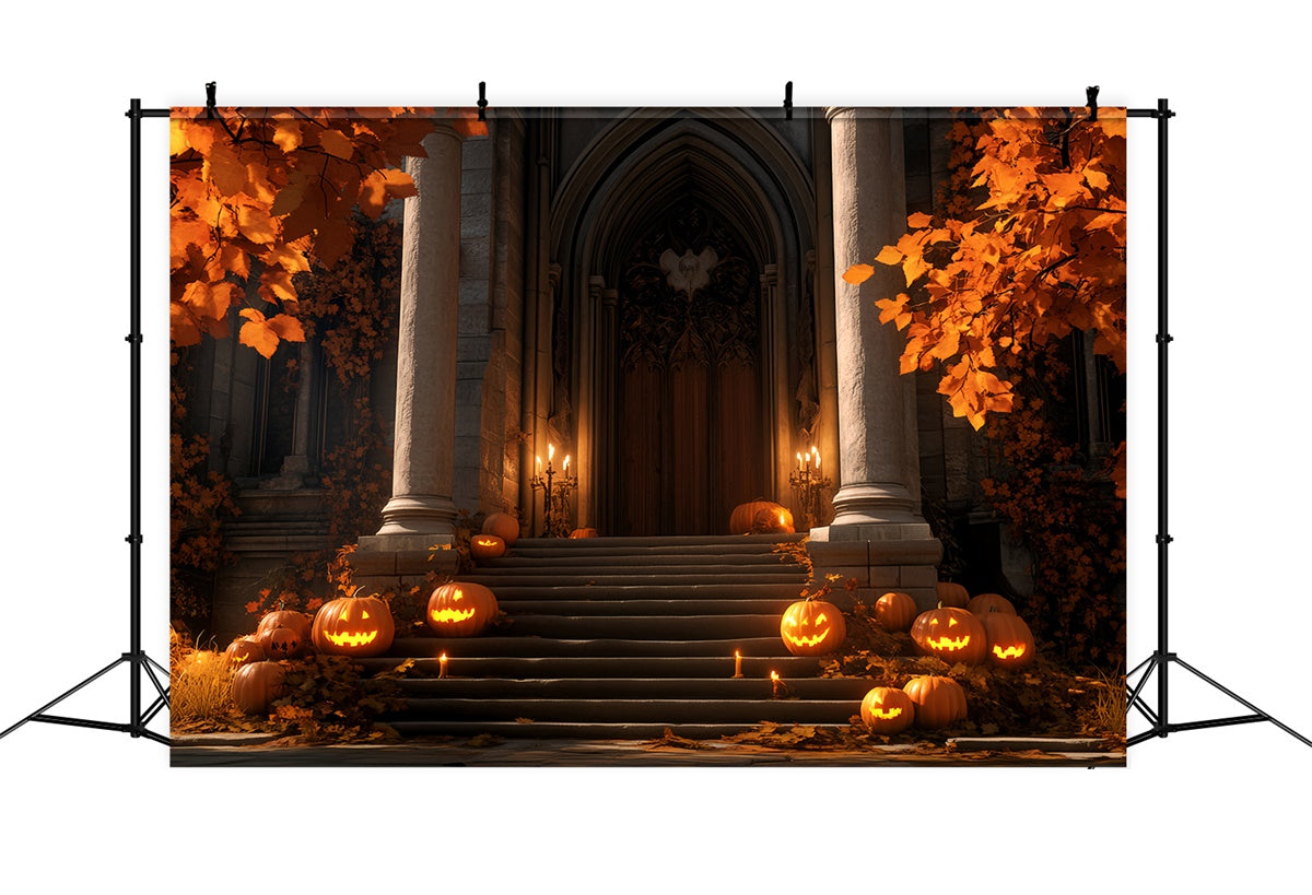 Halloween Photo Backdrop Pumpkin Porch Gothic Backdrop UK BRP57-66