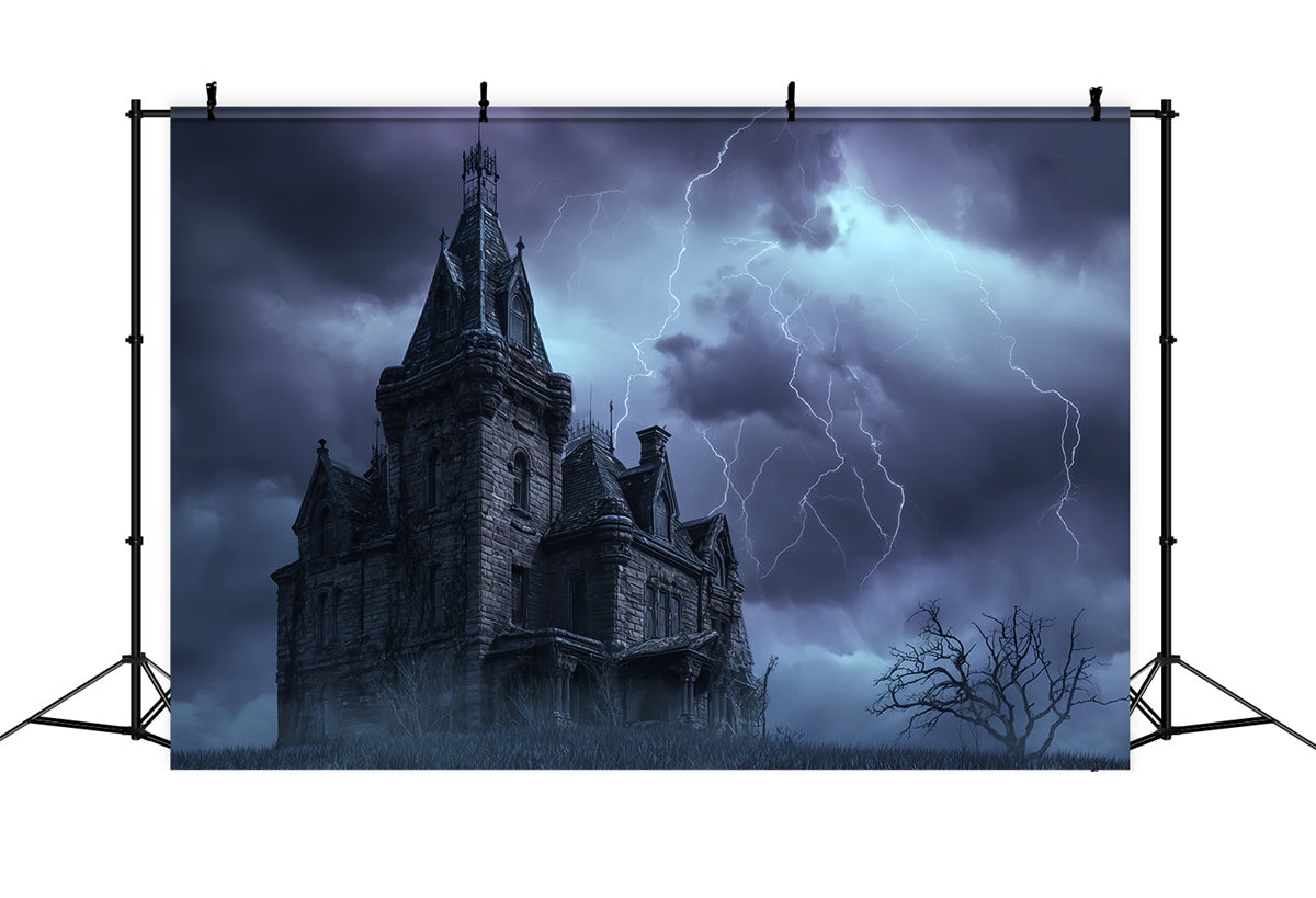 Halloween Photo Booth Backdrop Haunted Storm Castle Backdrop UK BRP57-70