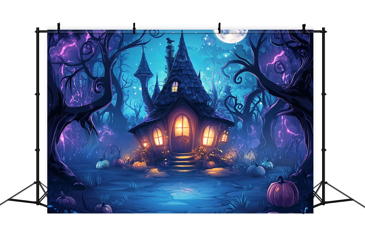 Haunted House Backdrop Enchanted Witch Cottage Backdrop UK BRP57-71