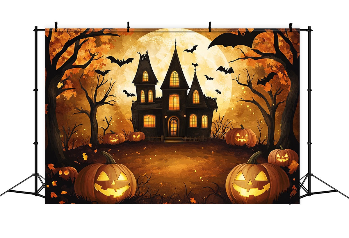 Haunted House Backdrop Spooky Cartoon Manor Backdrop UK BRP57-72