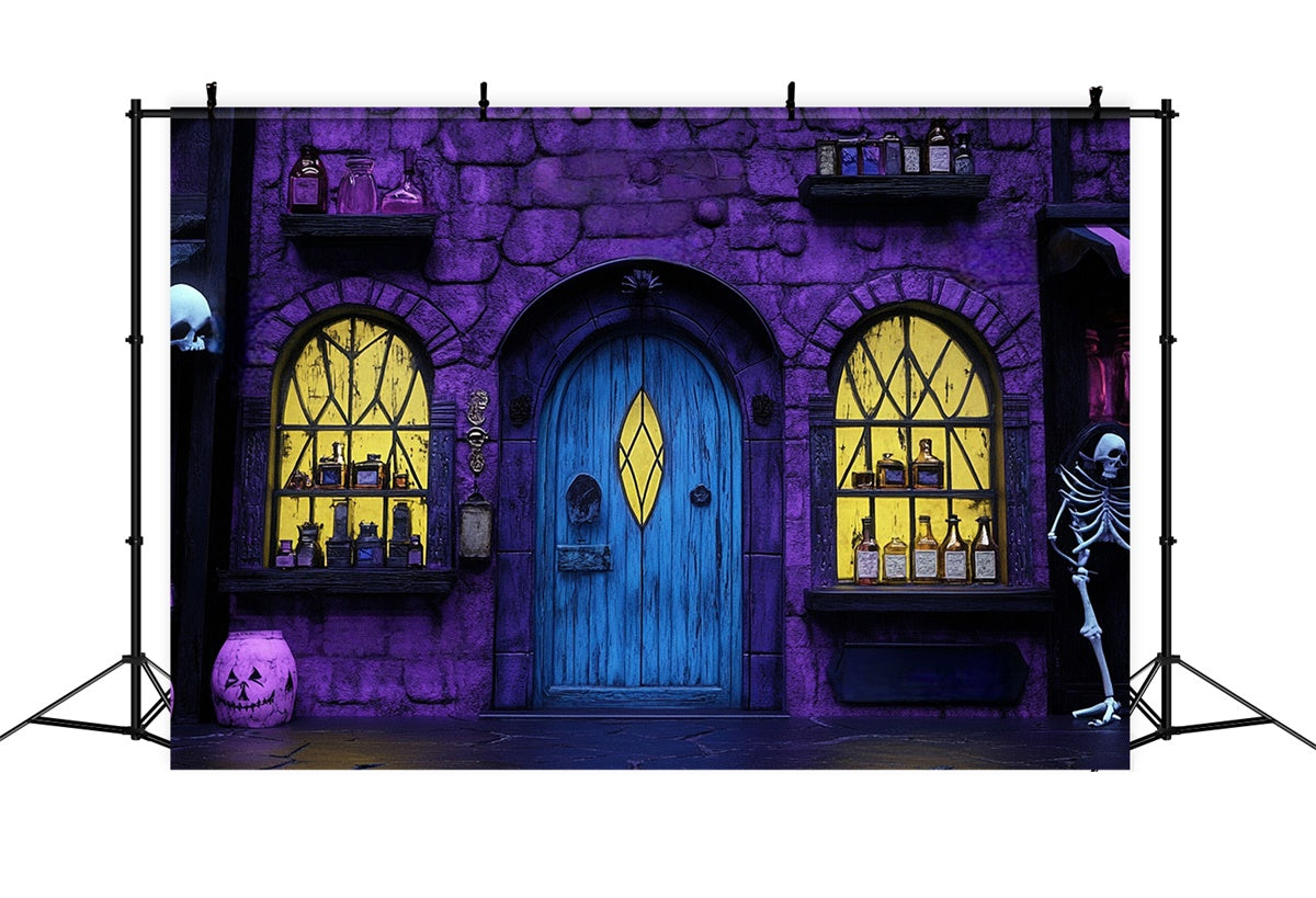 Halloween Backdrop Twilight Skull Spell Store Backdrop UK BRP57-74