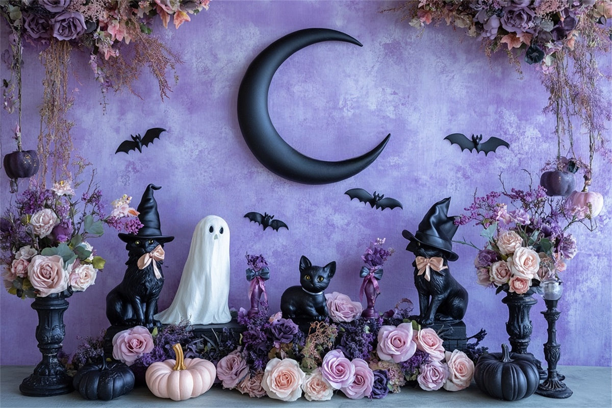 Halloween Wall Backdrop Bewitched Blooms Pet Backdrop UK BRP57-76