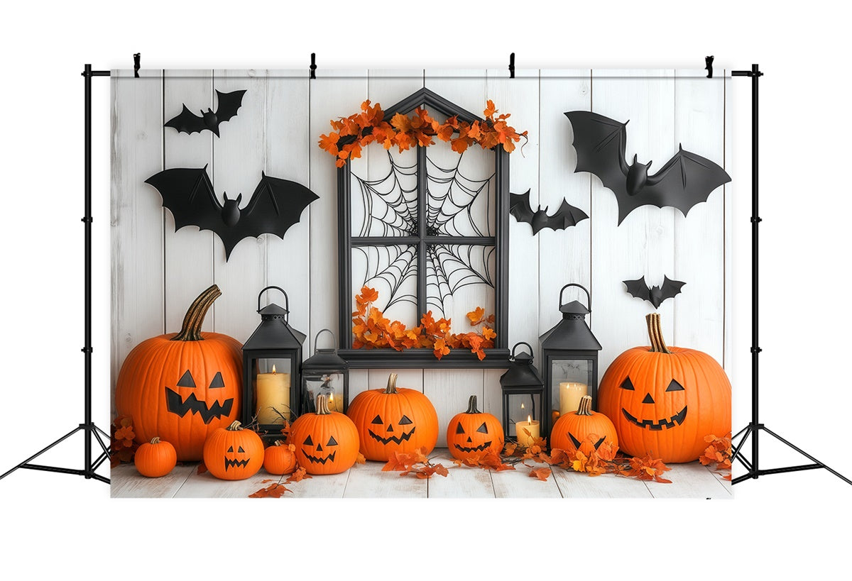Halloween Wall Backdrop Cozy Candle Pumpkin Backdrop UK BRP57-80