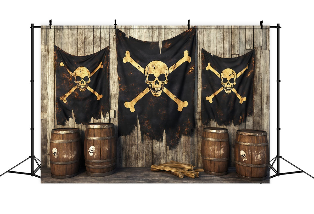 Scary Halloween Backdrops Skull Pirate Tavern Backdrop UK BRP57-85