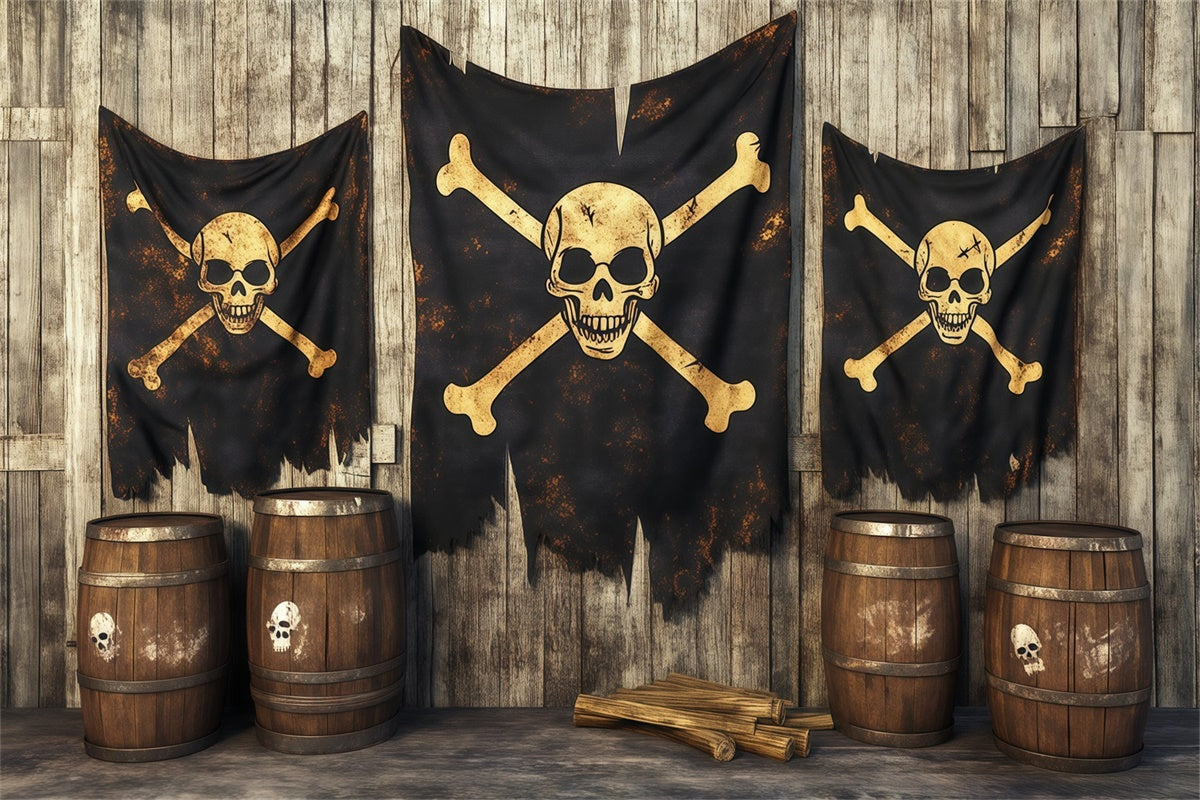 Scary Halloween Backdrops Skull Pirate Tavern Backdrop UK BRP57-85