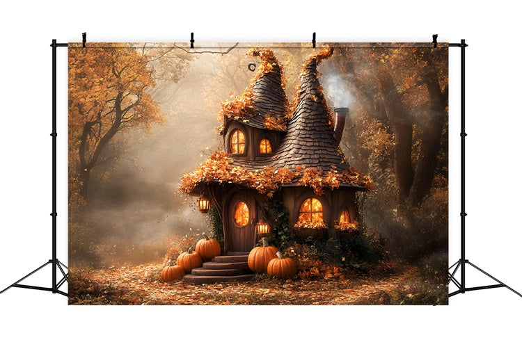 Halloween Backdrop Twisted Tower Magic Cabin Forest Backdrop UK BRP57-87