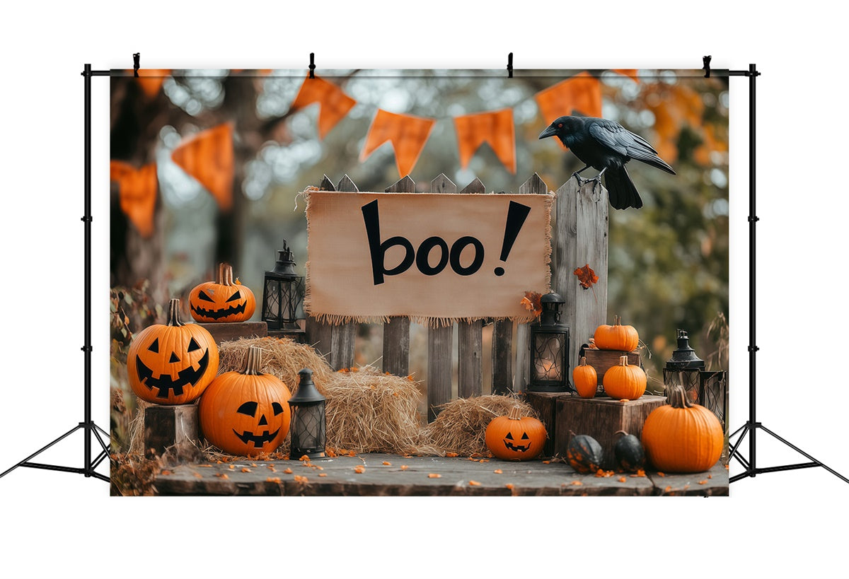 Halloween Party Backdrop Pumpkin Welcome Fence Backdrop UK BRP57-91