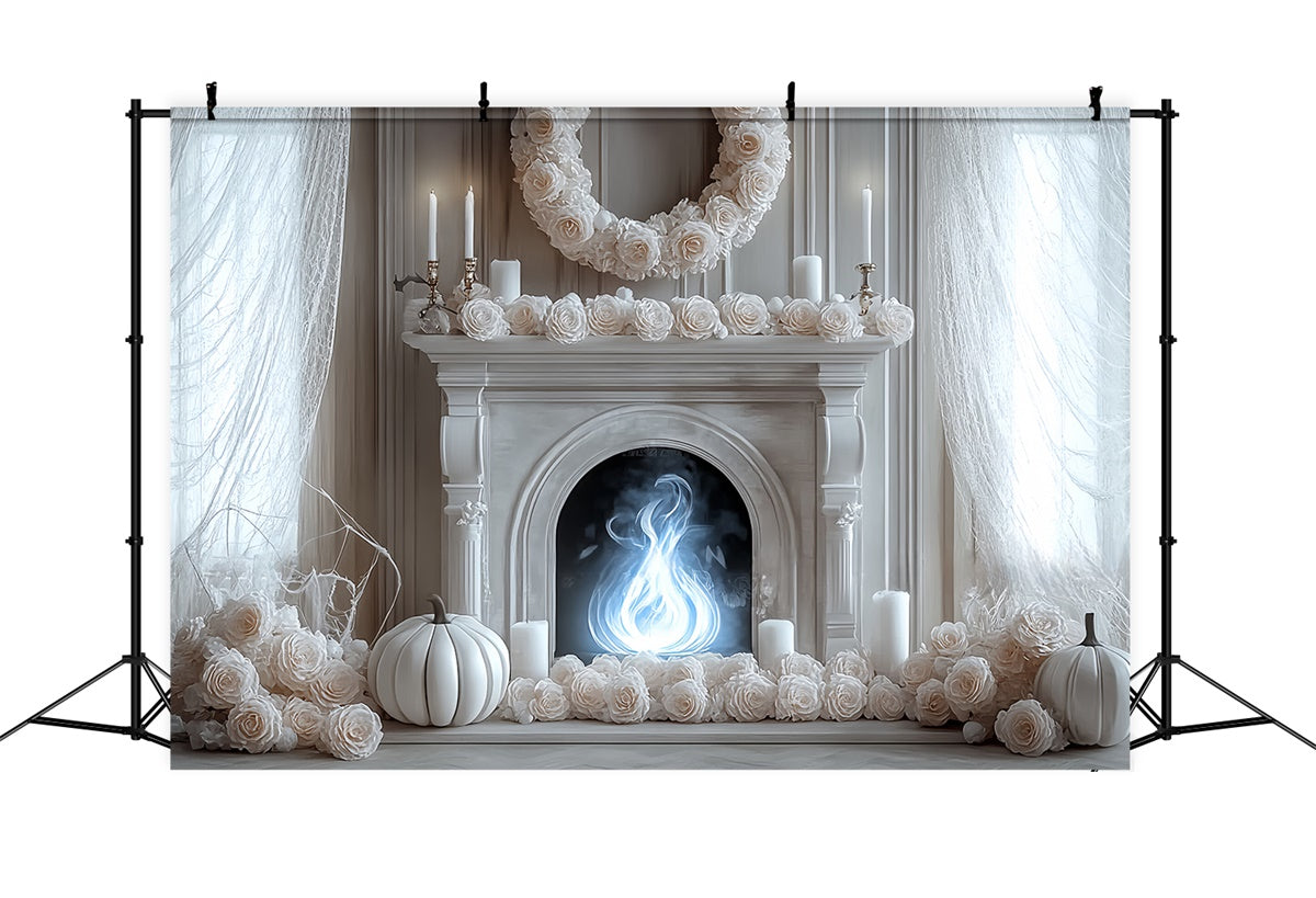Halloween Backdrops Ghostly Elegance Fireplace Backdrop UK BRP57-94