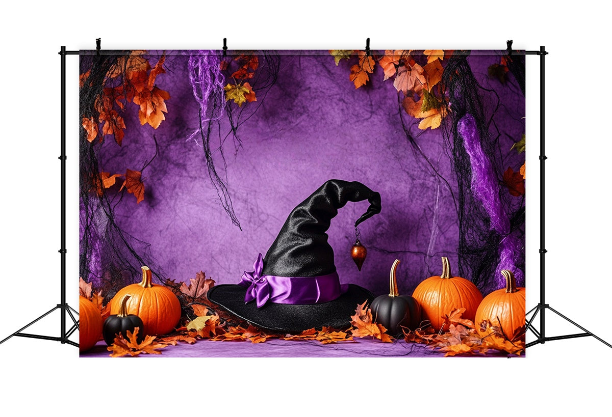 Halloween Photo Backdrop Black Magic Golden Leaves Backdrop UK BRP57-99