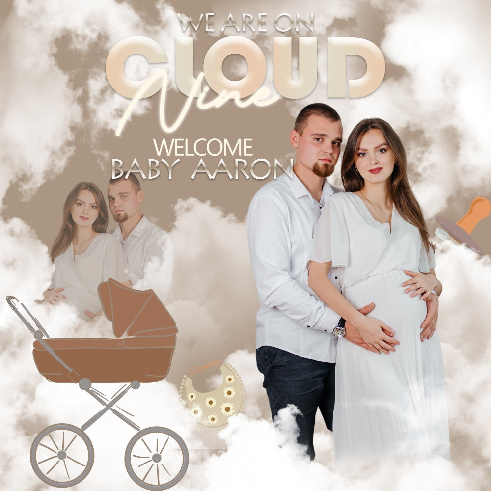 Backdrop For Baby Shower Dreamy Cloud Pram Custom Backdrop UK BRP6-1
