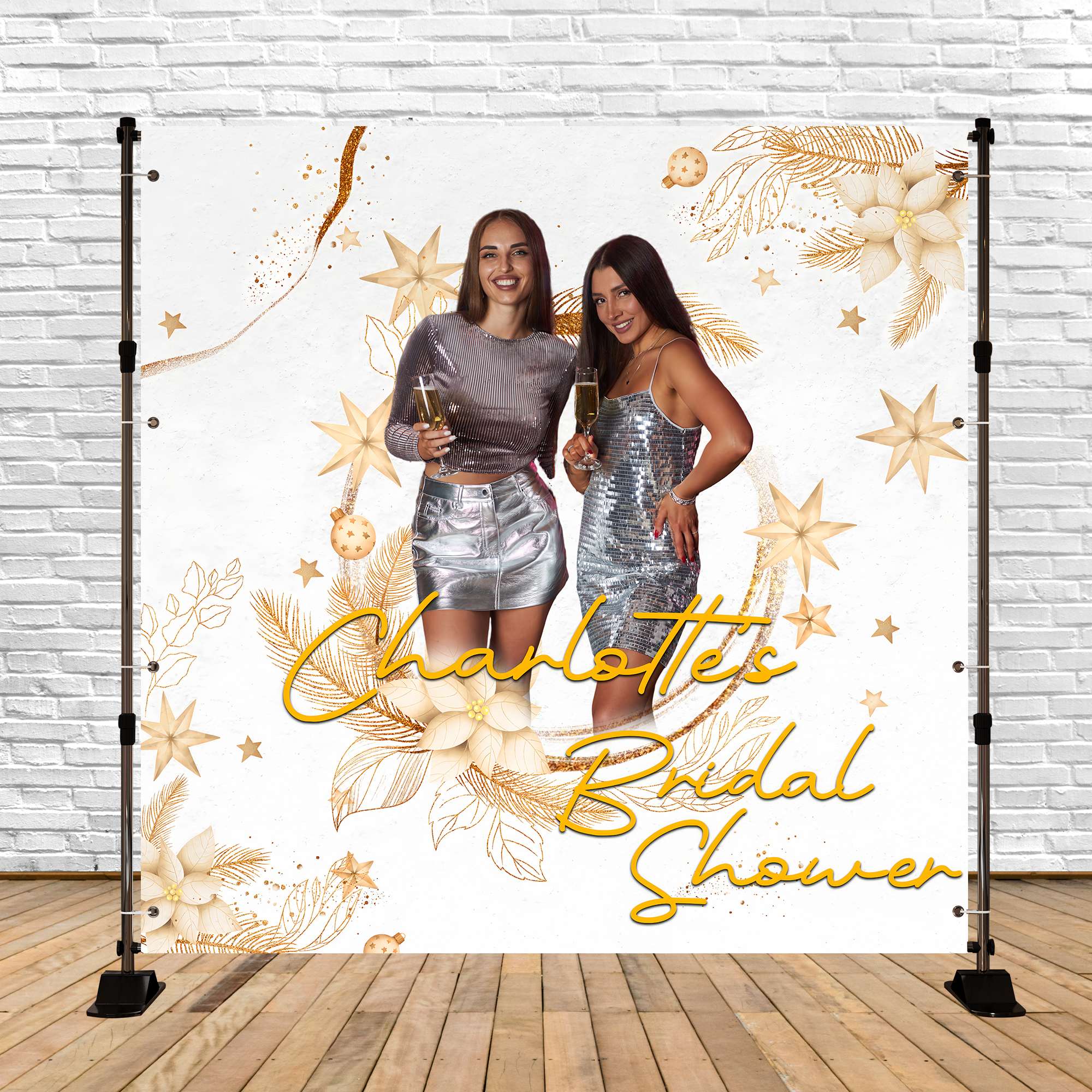 Bridal Shower Photo Backdrop Shiny Bright Chic Customized Backdrop UK BRP6-111