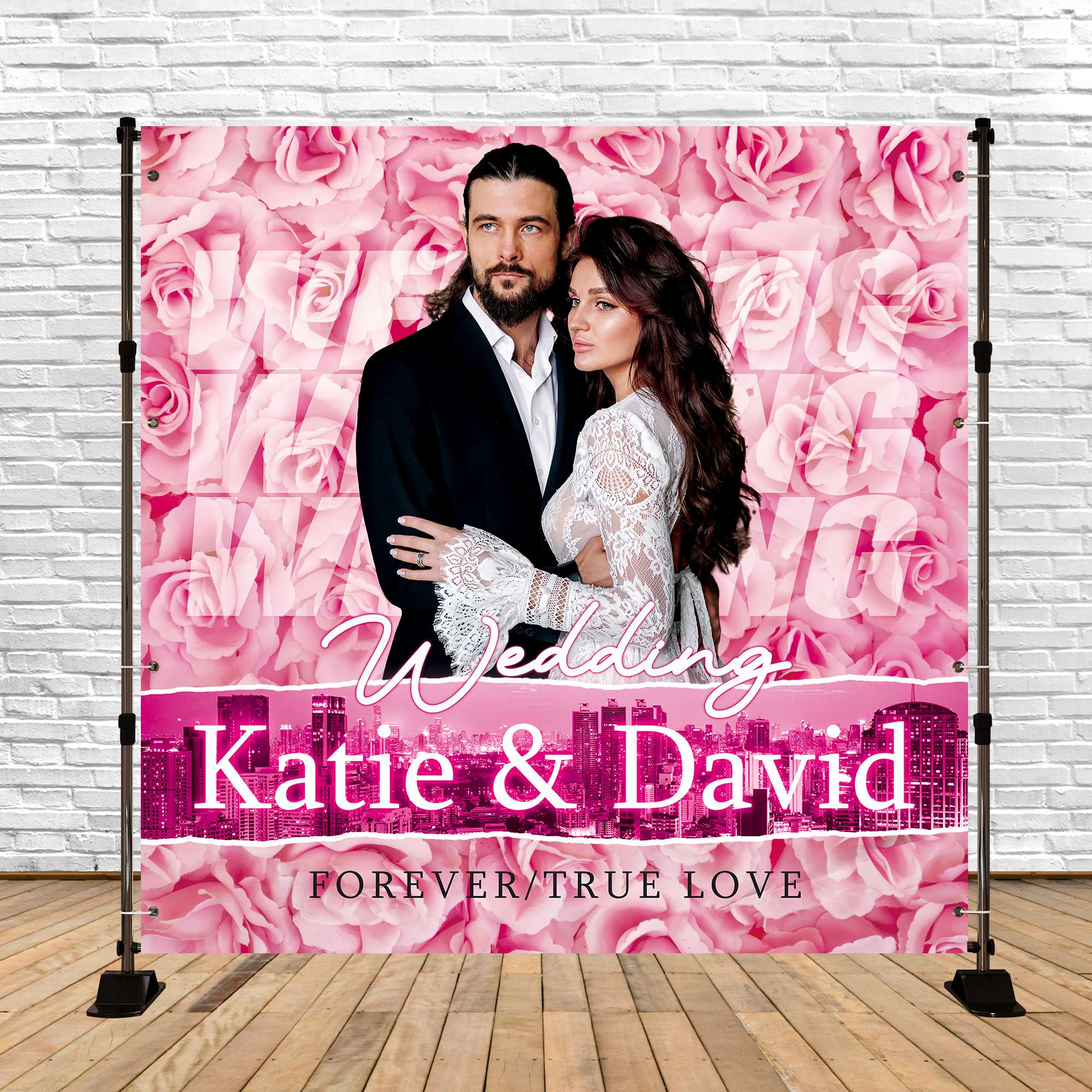 Wedding Photo Backdrops Rose Garden Pink Customized Backdrop UK BRP6-135