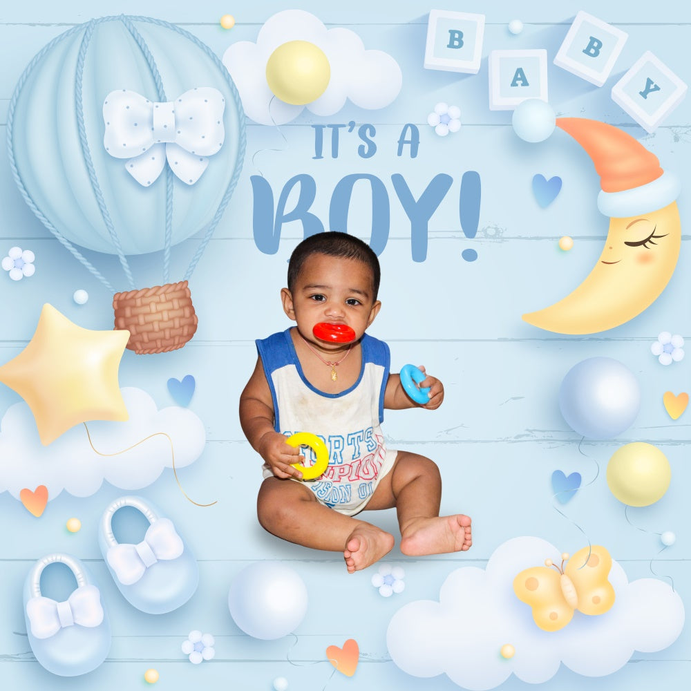 Baby Shower Photo Backdrop Sky Adventure Custom Backdrop UK BRP6-15