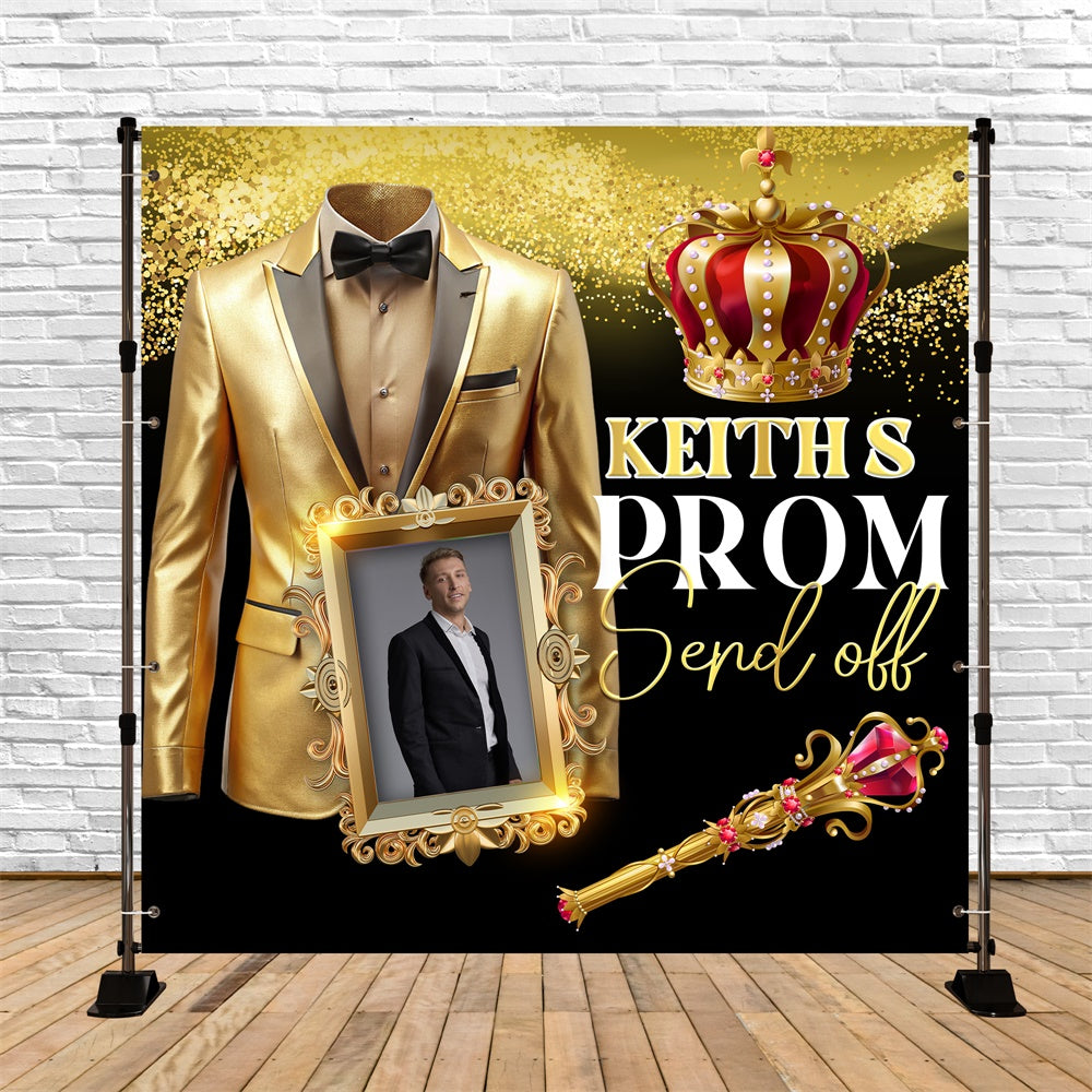 Prom Backdrop Ideas Gold Elegance Personalized Party Graduation Backdrop UK BRP6-155