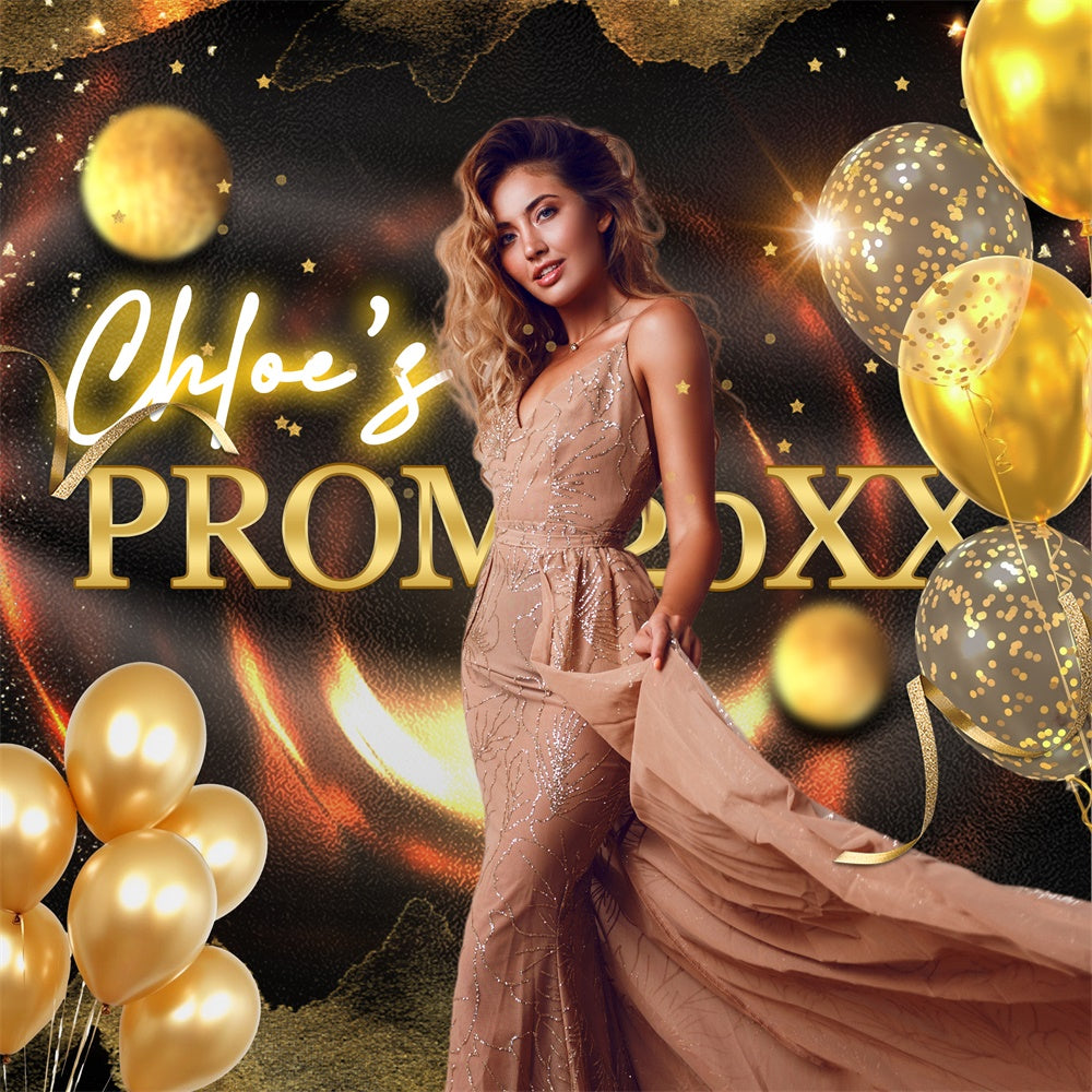 Prom Backdrop Midnight Luxe Light Personalized Party Graduation Backdrop UK BRP6-158