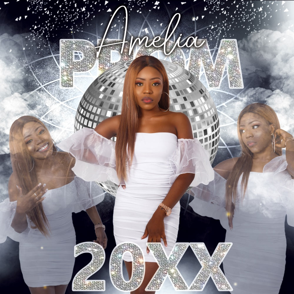 Prom 2025 Backdrop Mirror Ball Sparkle Custom Party Graduation Backdrop UK BRP6-159