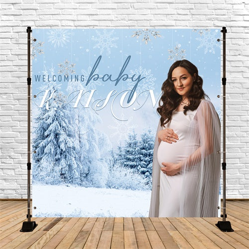 Backdrop For Baby Shower Winter Wonderland Customized Backdrop UK BRP6-16