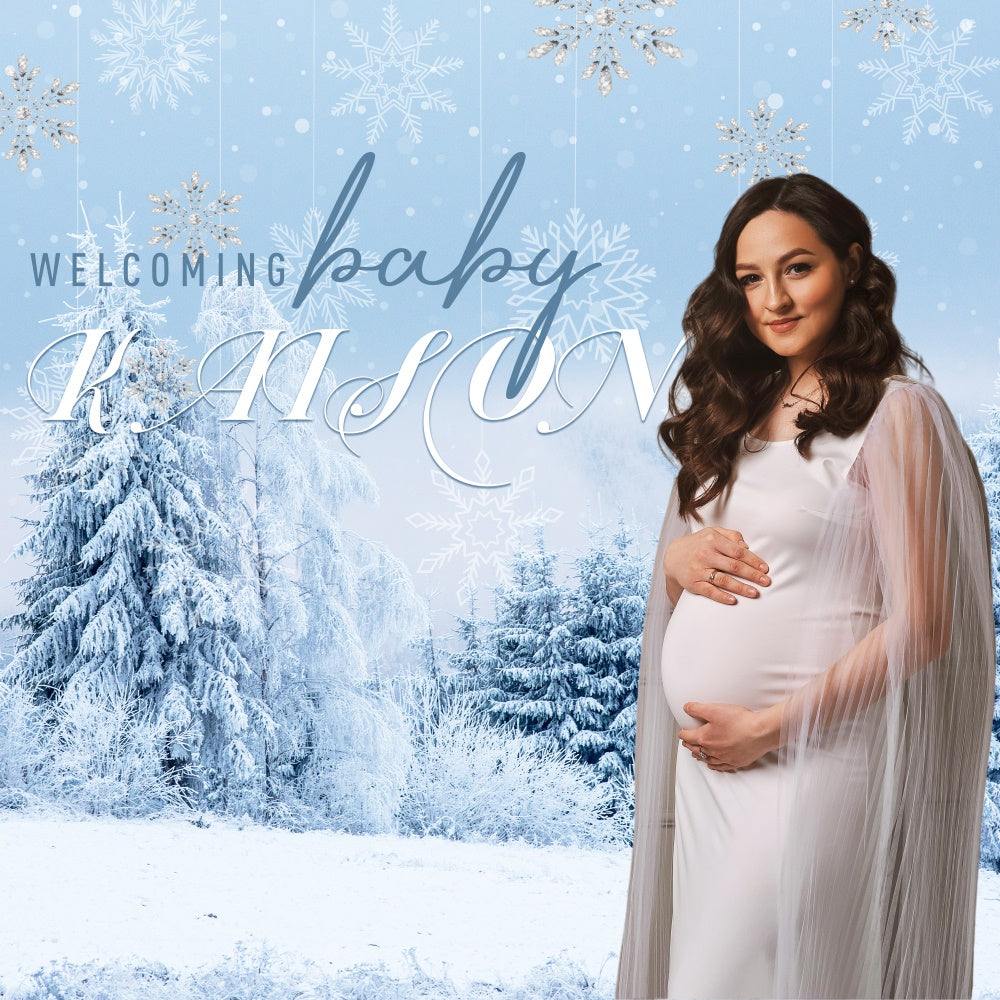 Backdrop For Baby Shower Winter Wonderland Customized Backdrop UK BRP6-16