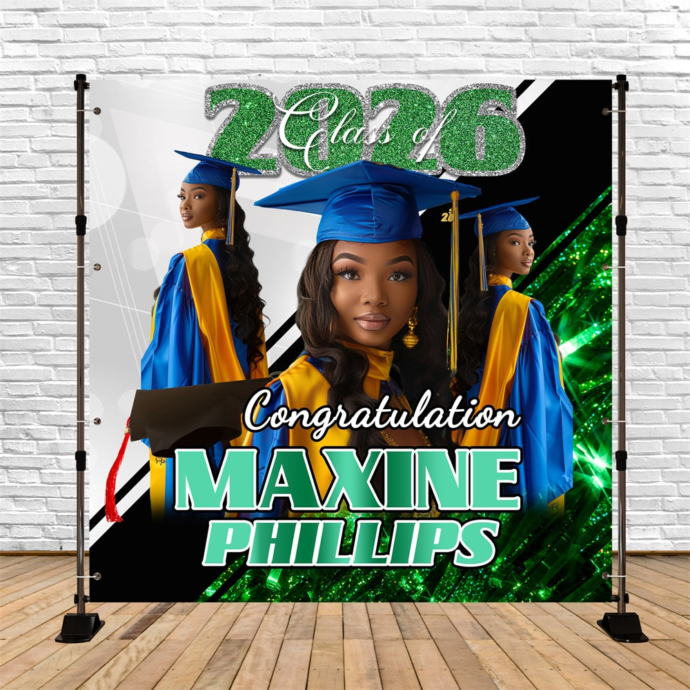Graduation Backdrop Ideas Green Flash Customized Party Graduation Backdrop UK BRP6-165