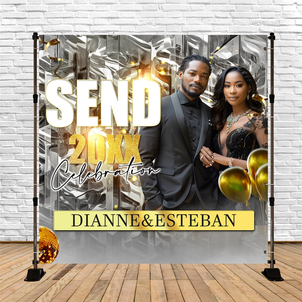 Graduation Backdrop Mirror Shine Custom Party Graduation Backdrop UK BRP6-172