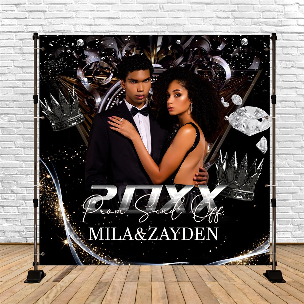 Prom Backdrop Ideas Crowned Sparkle Customized Party Graduation Backdrop UK BRP6-173